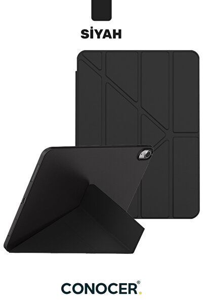 CONOCER iPad 11 A16 2025 10. Nesil 10.9 Tablet Kılıfı Yumuşak Kalem Bölmeli, Uyku Modlu, Tri Folding Stand