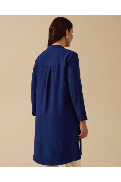 Gala-Xi Plus Size Buttoned Tunic with Pocket Detail