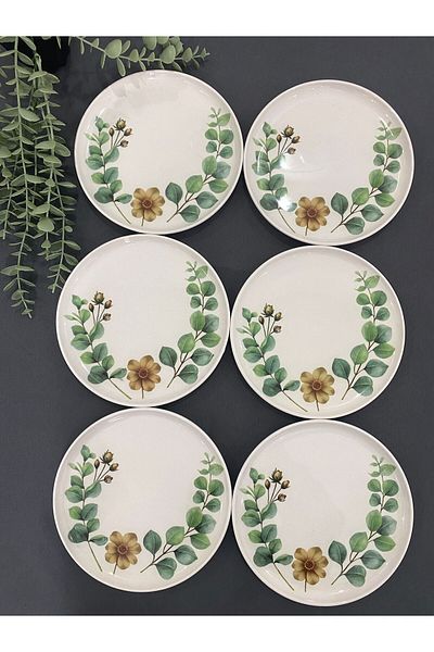 VENÜS HOME DECORATION Optimist Flower Series 6-Piece Cake Plate