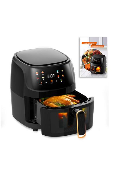 Razo FRITEUZA CU AER CALD , RAZO AIRFRYER, 2400W , 8L , 8 PROGRAME , TEMPERATURA AJUSTABILĂ, NEGRU