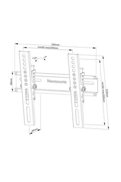NEOMOUNTS Στήριγμα Perete Neomounts WL35-350BL12, 24"-55", 25 kg (Μαύρο)