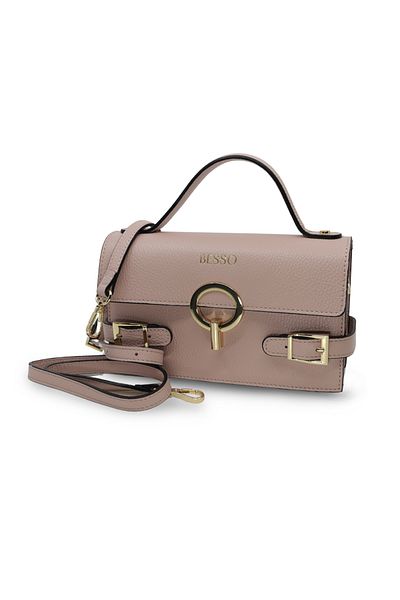 BESSO Splendore genuine leather handbag Dusty Pink