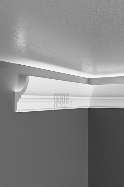 Evime Decor Ledli Kartonpiyer 7cm Polimer Kartonpiyer Boyanabilir Suya Dayanı...