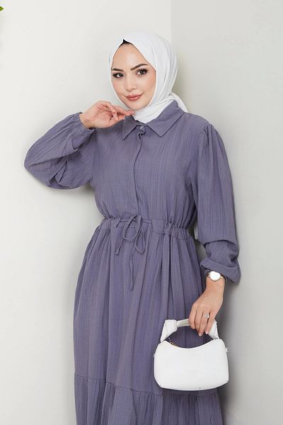 MSK Fashion Φόρεμα με γιακά πουκάμισο Lara με μισό κουμπί