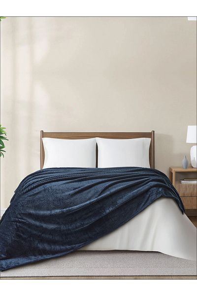 Donetella King Size Fleece Blanket 210x240 cm, Waffle Texture Soft & Cozy, 350 GSM for Bed & Sofa