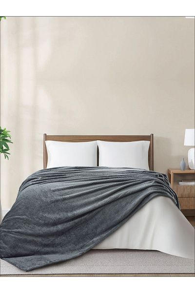 Donetella King Size Fleece Blanket 210x240 cm, Waffle Texture Soft & Cozy, 350 GSM for Bed & Sofa