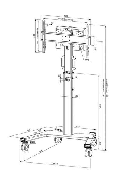NEOMOUNTS Stand TV Neomounts FL50S-825WH1, 37"-75", 70 kg (Alb)