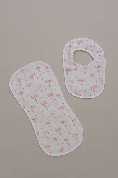 Tuğba Kuğu Muslin Apron and Shoulder Cloth - Pureline Series - Dainty Bows