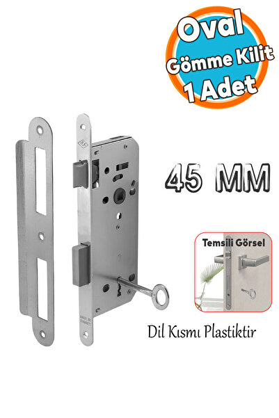 NZB Oda Kapı PVC Kapı Ahşap Kapı WC Banyo Gömme Kilit Gövde Kilidi Silindirsiz Barelsiz Anahtarlı 45 mm