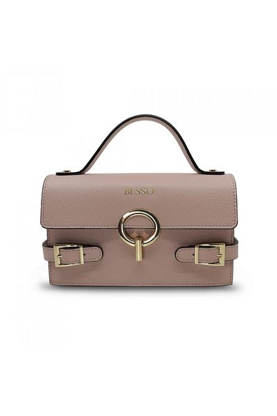 BESSO Splendore genuine leather handbag Dusty Pink