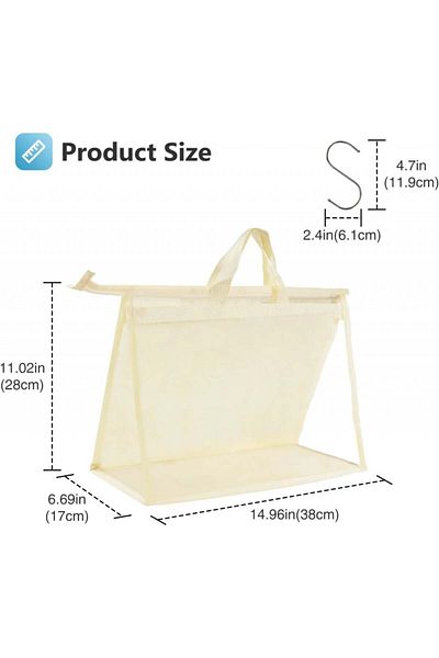 Puricon Set de 4 genți de depozitare Puricon, transparente/bej, PVC, 28 X 17 X 38 cm