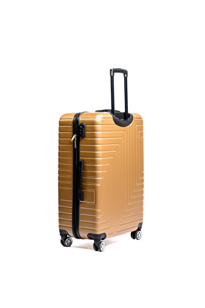 Travel POLO Large trolley, TRAVEL POLO, 78x48x32cm, A1004, checked luggage. ABS suitcase, gold