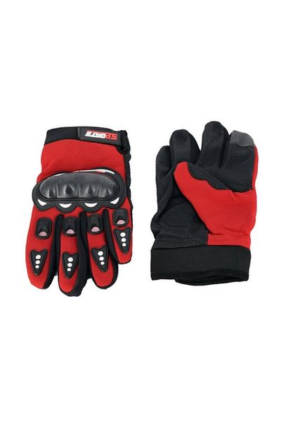 OMC Manusi moto/atv/bicicleta cu protectii, culoare rosu