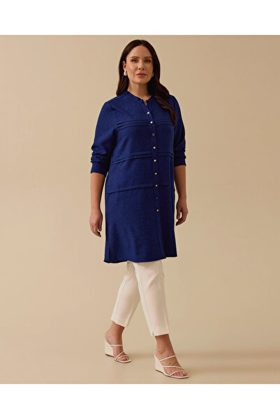 Gala-Xi Plus Size Buttoned Tunic with Pocket Detail