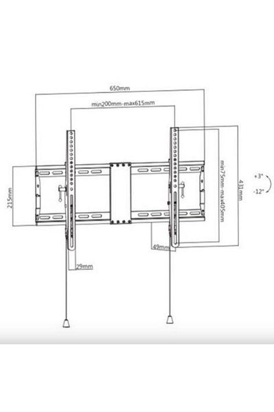 Gembird Suport Perete Gembird WM-80T-01, 37"-80", 70 Kg (Negru)