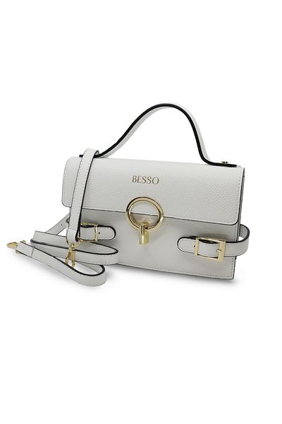BESSO Splendore Chic White genuine leather handbag