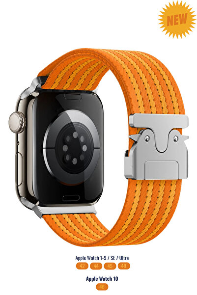 PSGT Apple Watch Series 1/2/3/4/5/6/7/8/9/10 42-44-45-46-49mm Şeritli Paraşüt...