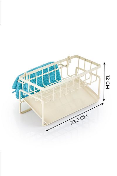 Kitchen Life Set de 2 vase de săpun din sticlă cu compartiment metalic pentru curățarea apei și suport pentru burete - dozator de detergent pe blat