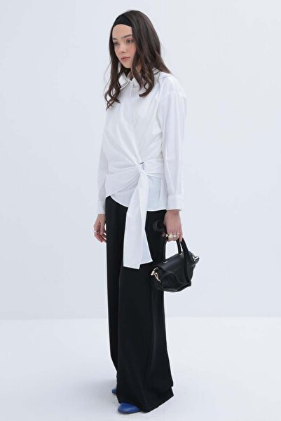 ALLDAY Cămașă din Lycra cu detaliu alb de legare laterală