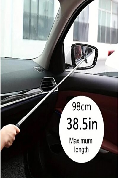 safestore 98 Cm Uzayabilen Dikiz Ayna Sileceği Teleskopik Araba Ayna Camı Temizleme Aparatı