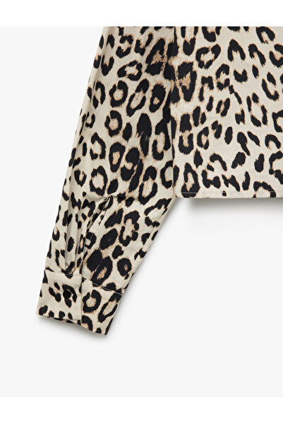 Koton Leopard Patterned Long Sleeve Pocket Detailed Shirt