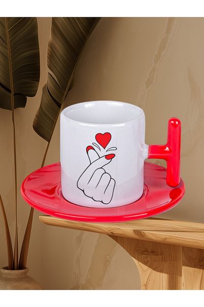 LADİJİTAL BASKI ÇÖZÜMLERİ 2'Li Şans t Red Turkish Coffee Cups