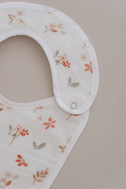 Tuğba Kuğu Muslin Apron and Shoulder Cloth - Pureline Series - Warm Flowers