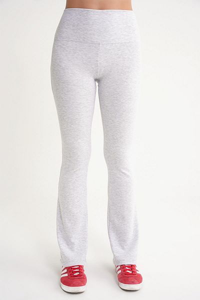 Mixray 2016 Women's High Waist Leggings with Spanish Leg Knitted Leggings Gray
