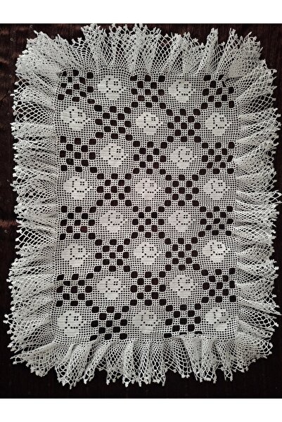 İLHANLAR Hand Knitted Frilly Tray Cover 35×46 cm