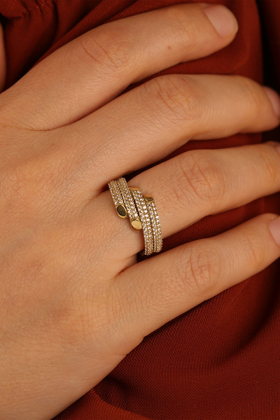 Çgk Çiğdem Gürel Kuyumculuk 4 Sıra Kaburga Altın Yüzük