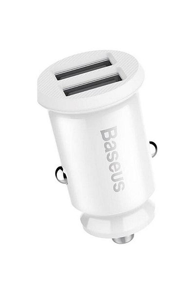 Baseus Baseus Grain USB car charger, 2 x USB, 3.1A, White