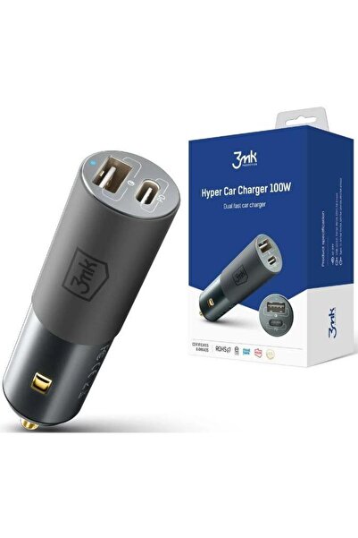 3MK Incarcator Auto 3MK HyperCharger, 100W, Quick Charge, 1x USB, 1x USB Type...