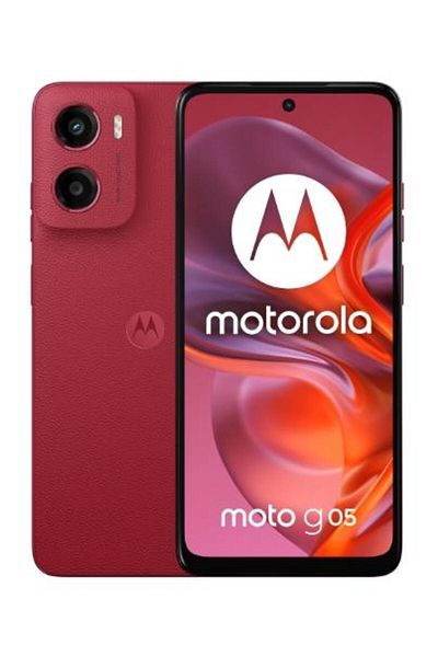 Motorola Moto G05 Smartphone, 6.67" IPS Display, Helio G81, 4GB RAM, 128GB, Dual SIM, Red