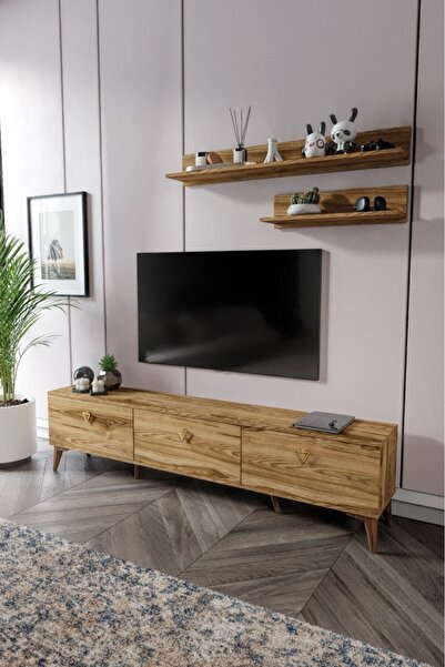 mapahomeliving Simple Modern 180 Cm SMP18033 Tv ünitesi 2 Raflı Ceviz