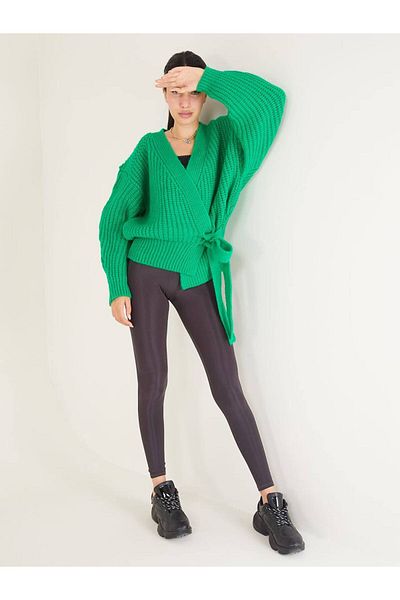 RACE FASHİON Women's Tie Detailed Knitwear Cardigan Rc8204