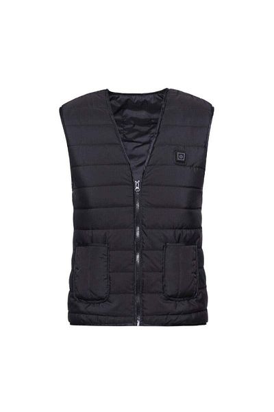 SIKS Heated Vest, USB, Battery-Free, Black, Size 2XL