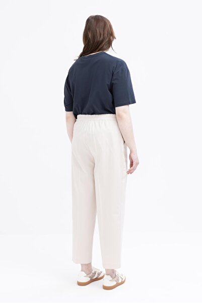 ALLDAY Παντελόνι Lycra Carrot Plus Size με ελαστική μέση από πέτρα