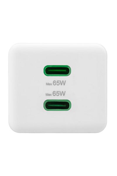 Hama Hama 201994 mains charger, 2 x USB-C, GaN, 65W (White)