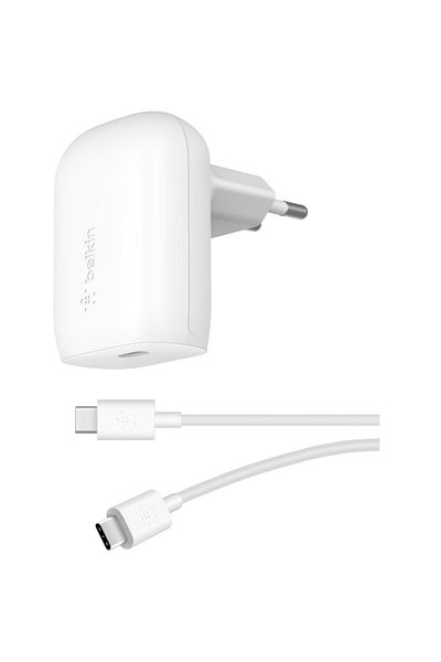 Belkin Belkin Boost Charge 30W PD PPS Power Adapter + USB-C TO USB-C CABLE, White