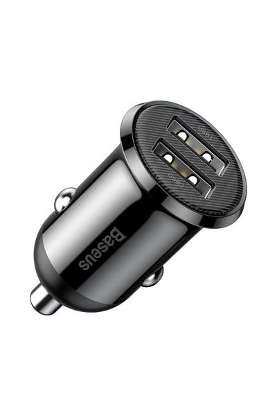 Baseus Incarcator auto Baseus Grain Pro, 2 x USB, 5V/2.4A (Negru)