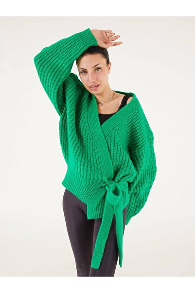 RACE FASHİON Women's Tie Detailed Knitwear Cardigan Rc8204