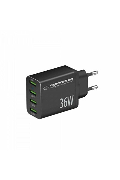 ESPERANZA Incarcator retea Esperanza EZC107K, 36W, 4 x Usb-A, QC 18W, Negru