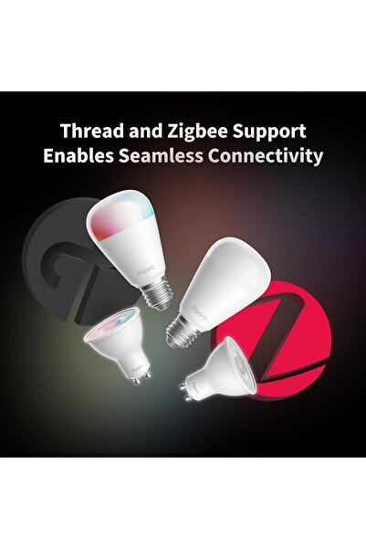 Aqara T2 E27 Thread/Zigbee LED Bulb, White Tunable (2000K-9000K), RGB with 16 Million Colors, Equiva