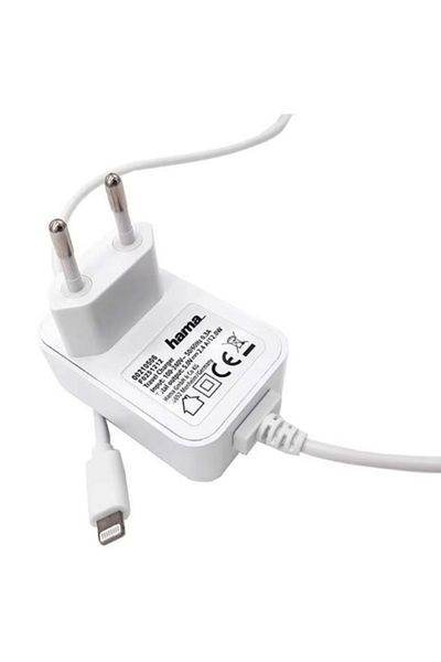Hama Incarcator retea Hama 210506, Lightning, 12W, 1m (Alb)