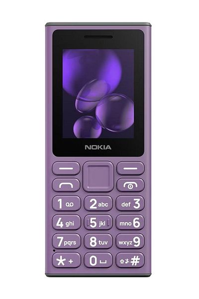 Nokia 105 (2024) Dual Sim Phone, Purple, 2" Display, 1000mAh Battery, FM Radio