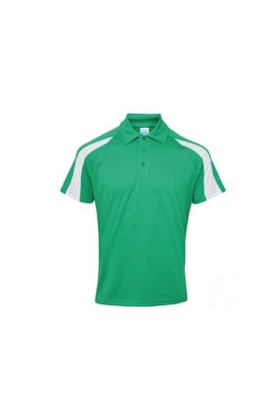 OEM Tricou polo sport bărbătesc cu inserții contrastante pe mâneci, verde cu dungi albe, mărimea M