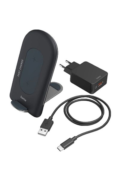 Hama HAMA 201689 wireless charger, QI, 15W (Black)