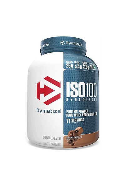Dymatize ISO 100 Hydrolyzed, Whey Protein Isolate, 5 lbs, Gourmet Chocolate, 71 Servings