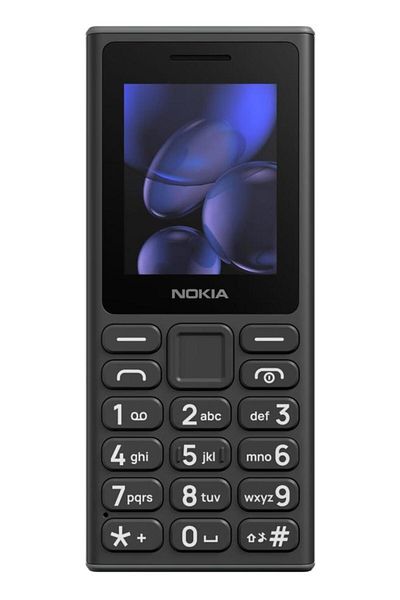 Nokia 105 (2024) Dual SIM Mobile Phone, Black, 2G, USB-C, FM Radio, 2" Display, 1000mAh Battery
