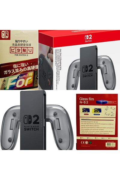 nintendo switch 2 Charging Grip with XTRIZ Tempered Glass Screen Protector